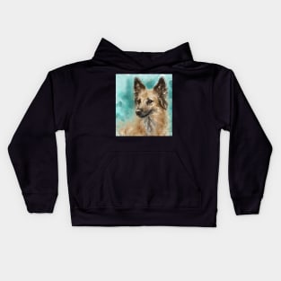 Contemporary Painting of German Shepherd Smiling Kids Hoodie